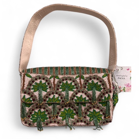 T.J.Maxx Handbags - Made in India Palm Tree Tassel Beaded bag